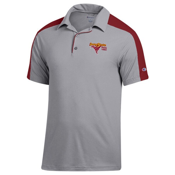 Champion® Vintage Swirl Gray Colorblock Polo